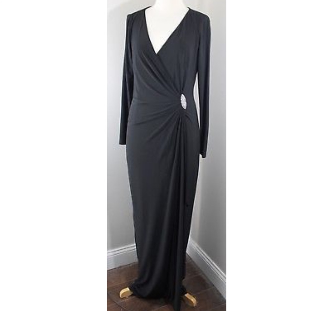 Ralph Lauren evening gown formal dress black 8